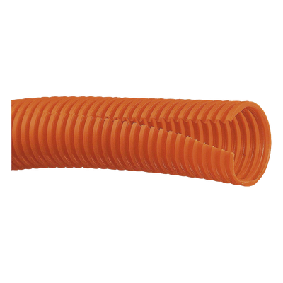 Tubo Corrugado Abierto / Diámetro Interno 12.8 mm / Longitud 30.5 m (100 ft) / Polietileno / Naranja / UL 94 HB / -40 a 50°C