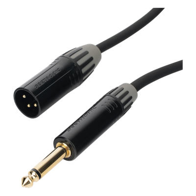 Cable de Audio XLR a Plug / 3 Polos Macho a 1/4 in Mono / Conectores Seetronic Serie M / Longitud 5 m (16.4 ft) / Triple Blindaje / Cobre Puro
