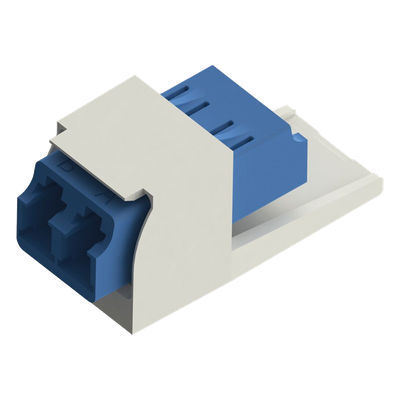 Módulo Acoplador / LC Duplex / Fibra Monomodo OS1/OS2 / Mini-Com / Cerámica Zirconia / Blanco Mate
