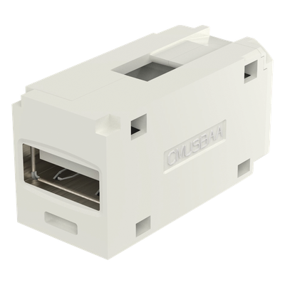 Módulo Acoplador / USB 2.0 / Hembra a Hembra / Tipo Mini-Com / Blanco Mate / 1 Espacio