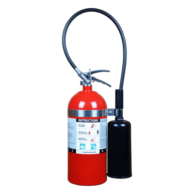 Extintor de CO2 / 10 lb (4.54 kg) / Clase B y C / Descarga 10 s / Alcance 1.2-2.4 m (3.9-7.9 ft) / UL Listado / USCG Aprobado