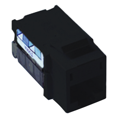 Jack RJ45 / Categoría 6 / 8 Conductores / Snap-In / Color Negro / Para Marco de 6 Puertos
