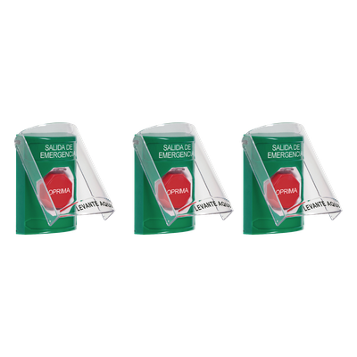 Botones de Emergencia / 3 Métodos de Activación / 3 Mensajes Configurables / Iluminación RGB / Contactos Forma C 10A / IP Compacto