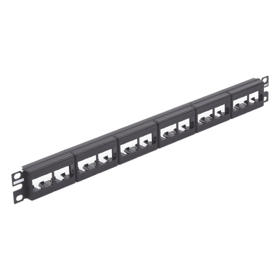 Panel de Parcheo Modular / Plano / Sin Blindaje / 24 Puertos / 1UR / 19″ / CRS