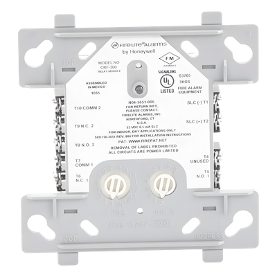 Módulo de Relevador Direccionable / 2 Salidas Form C / Alimentación por Lazo SLC 2 Hilos / 24 VCC / Certificaciones UL y FM