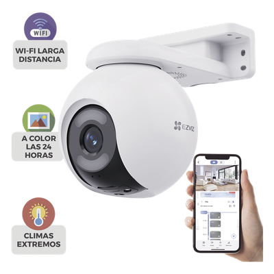 Cámara IP PT / 4 Megapixel / ColorFULL Visión Nocturna / Wi-Fi 2.4 GHz / Cobertura 360° / Detección AI Humano/Vehículo / IP65