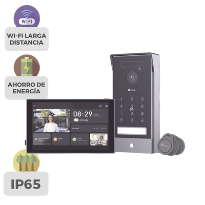 Video Portero Inteligente / 4K UHD / Wi-Fi 6 Dual Band / Reconocimiento de Venas de Palma y Facial / Monitor Táctil 8″ / Visión Nocturna Color / IP65