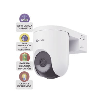 Cámara PT IP / 2K+ 4 Megapixel / Dual 4G y Wi-Fi 6 / Batería 5200 mAh / Panel Solar 5W / IP65 / Visión Nocturna Color / Detección IA 25 m (82 ft)