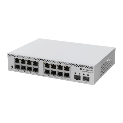 Switch Gigabit Ethernet / 16 Puertos RJ45 / 2 Puertos SFP+ 10G / Montaje Rack 1U / Refrigeración Pasiva / Consumo 13W