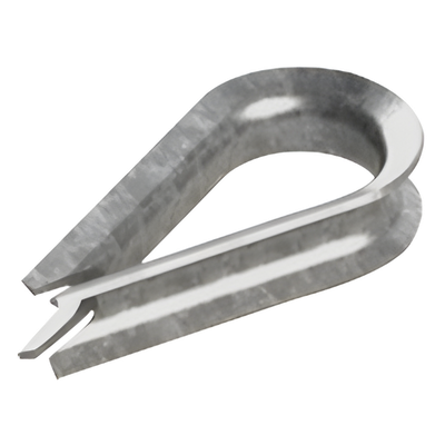 Guardacabo de Acero Galvanizado / Cable 1/4″ / Resistencia 2154 kg / Diseño Ovalado / 7 Hilos
