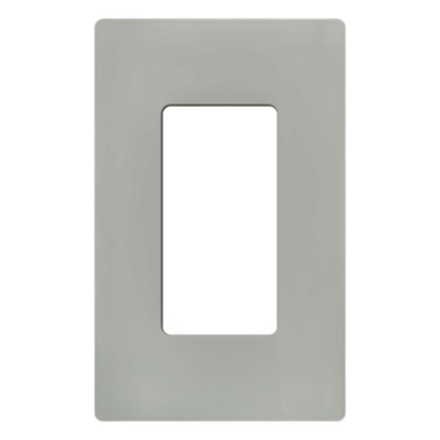 Placa de Pared Decorativa / 1 Espacio / Diseño sin Tornillos Visibles / Perfil 7.6 mm / Acabado Brillante Gris