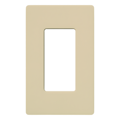 Placa de Pared / 1 Espacio / Diseño Sin Tornillos Visibles / Color Marfil / Compatible con Atenuadores, Switches y Controles Pico