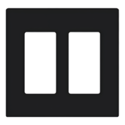 Placa de Pared / 2 Espacios / Diseño sin Tornillos / Perfil Delgado 7.6 mm / Acabado Negro Brillante