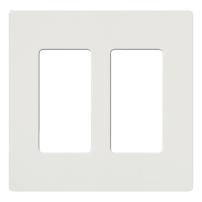 Placa de Pared Decorativa / 2 Espacios / Sin Tornillos Visibles / Perfil Sobredimensionado 7.6 mm / Blanco Brillante