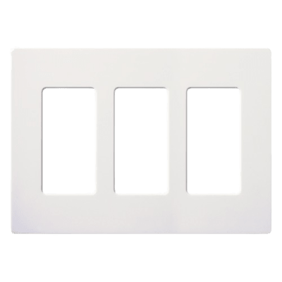 Placa de Pared Decorativa / 3 Espacios / Sin Tornillos Visibles / Perfil Sobredimensionado 7.6 mm / Acabado Blanco Brillante