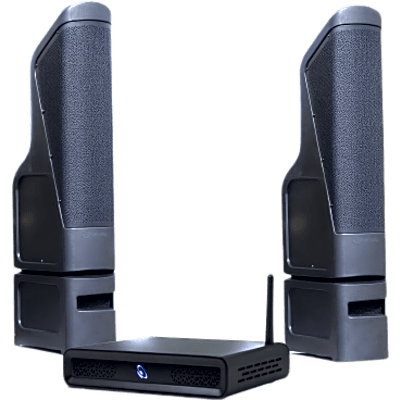 Kit Sonido Exterior / Amplificador 2 Canales / Line Array 200W / HDMI eARC / Bluetooth 5.3 / IP56 / Cobertura 9.1 m (30 ft)