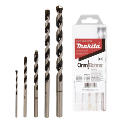 Juego de Brocas para Concreto / 5 Piezas / 3.0 a 9.5 mm / Mango Hexagonal 1/4″ / Longitudes 70 a 160 mm