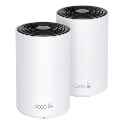 Sistema Mesh Wi-Fi / Wi-Fi 6E AX5400 / Triple Banda 2.4/5/6 GHz / 3 Puertos Gigabit WAN/LAN / 4 Antenas Internas / Gestión App Móvil