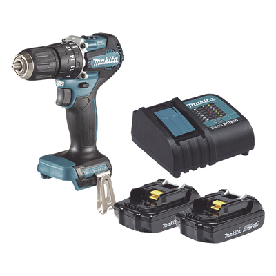 Taladro Rotomartillo Inalámbrico / 18V / 1,700 RPM / 40 N.m / Mandril 13 mm (1/2′) / Motor Sin Escobillas / 2 Baterías 1.5 Ah