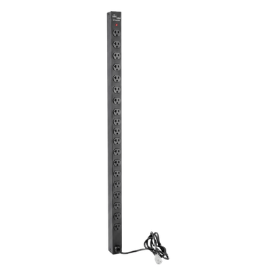 PDU Vertical para Rack / 18 Tomas NEMA 5-15R / 15A / 1.22 m (48 in) / Montaje Rack o Panel / Acero Negro