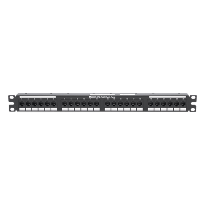 Panel de Parcheo de Impacto / Categoría 6 / 24 Puertos / 1UR / 1-250 MHz / PoE++ 100W