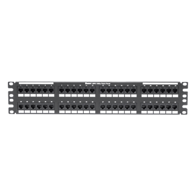 Panel de Parcheo de Impacto / Categoría 6A / 48 Puertos / 2UR / 19″ / PoE++ 100W