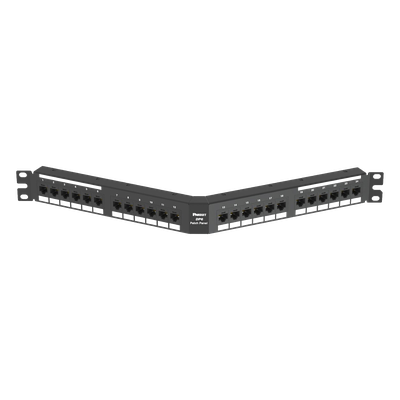 Panel de Parcheo Angulado / Categoría 6A / 24 Puertos / 1UR / 10GBASE-T / PoE++ 100W