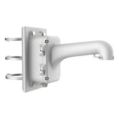 Montaje en Poste con Caja de Conexión / Ajustable 100-200 mm / Capacidad 10 kg (22 lb) / Aluminio y Acero / IP Compatible