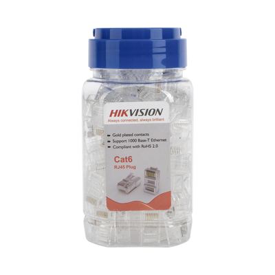 Bote de Conectores RJ45 / Cat 6 / Chapado en Oro 15 μm / UTP / 24 AWG / 100 Piezas / Sin Blindaje / Uso Interior