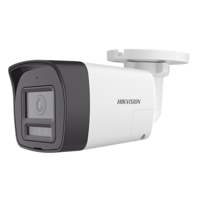 Cámara Bala TURBOHD / 4K 8 Megapixel / Lente 2.8 mm / Ángulo 113° / Dual Light IR 30 m (98.4 ft) + Luz Blanca 20 m (65.6 ft) / Audio Bidireccional / Sirena y Estrobo LED / IP67 / Metal
