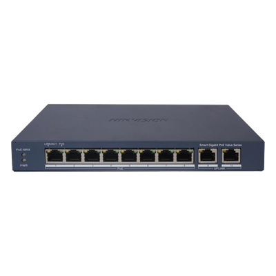 Switch PoE+ Administrable / 8 Puertos Gigabit PoE+ / 2 Puertos Uplink Gigabit / Alcance Extendido 300 m (984.3 ft) / 60 W / Gestión en Nube
