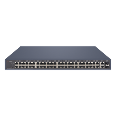 Switch PoE+ Administrable / 48 Puertos Gigabit PoE+ / 2 Puertos Uplink Gigabit / 2 Puertos SFP / 470W / 1U Rack