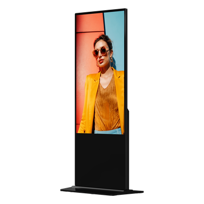 Tótem Digital Signage / Pantalla 55″ 4K UHD / 500 Nits / Android 13 / Wi-Fi y Bluetooth 5.4 / 4 Ruedas / Operación 24/7