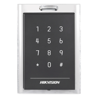 Lector de Acceso MIFARE y Contraseñas / IP64 / Wiegand W26/W34 y RS-485 / 13.56 MHz / Teclado Integrado / -20°C a +65°C (-4°F a 149°F)