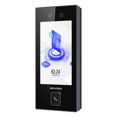 Terminal de Control de Acceso Facial / 2 Megapixel / 3,000 Rostros / Pantalla Táctil 4.5″ / IP65 / PoE y Wi-Fi / Botón de Llamada Físico