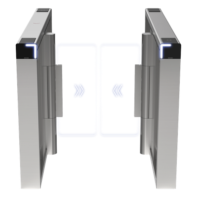 Torniquete Swing / 12,000,000 Ciclos MCBF / 14 Pares IR / Carril 90 cm (35.4 in) / Iluminación LED / Acero Inoxidable SUS304 / Incluye Lectores Mifare y Panel de Acceso