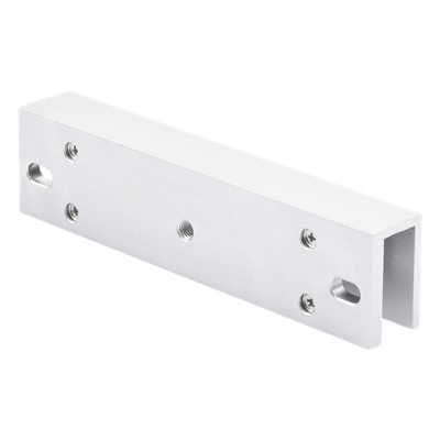 Montaje en U para Chapa Magnética / Puertas de Cristal / Espesor hasta 17 mm / Aldural Anodizado / 185×28×45 mm (7.3×1.1×1.8′)