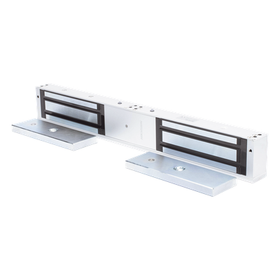 Chapa Magnética / Doble Puerta / 1200 lbs (500 kg) x 2 / LED Estado / Anti-Residual / 12/24 VCC
