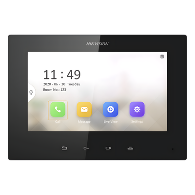 Monitor IP para Videoportero / Pantalla 7″ / Resolución 1024 x 600 / 16 Canales de Video / PoE Estándar / 8 Entradas de Alarma