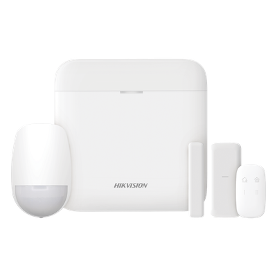Kit de Alarma Inalámbrico / 48 Zonas / Sensor PIR 15 m (49.2 ft) / Contacto Magnético Slim / Control Remoto / Batería de Respaldo 12 h / Comunicación 433 MHz