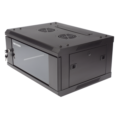 Gabinete de Montaje en Pared / 4 Unidades de Rack / 19″ / Cristal Templado / Carga 40 kg / Acero / 600 x 450 x 281 mm