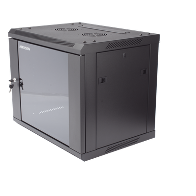Gabinete de Montaje en Pared y Piso / 9 Unidades de Rack / 19 Pulgadas / Cristal Templado / Carga 40 kg / 600 x 501 x 450 mm