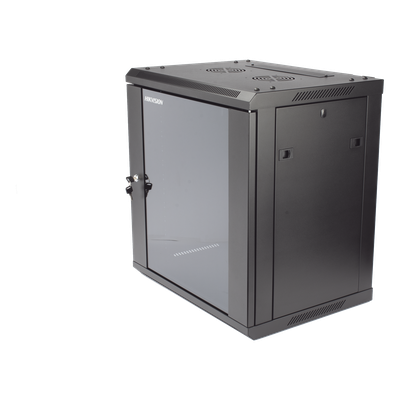 Gabinete de Pared y Piso / 12U Rack 19″ / Cristal Templado / Carga 40 kg / Laterales Desmontables / 600 x 635 x 450 mm (23.6 x 25 x 17.7 in)