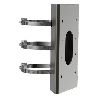 Soporte de Montaje para Poste / Acero Inoxidable SUS304 / Diámetro Ajustable 67-127 mm / 4 Agujeros M8 y M4