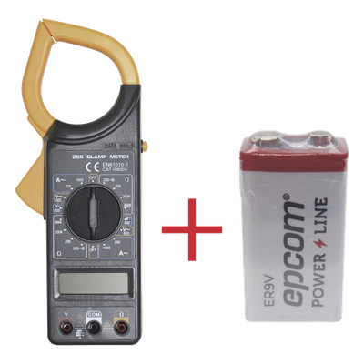 Multímetro Digital de Gancho / 600 V CA/CC / CAT II / 1000 A CA / Pinza 57 mm (2.09′) / LCD 3-1/2 Dígitos