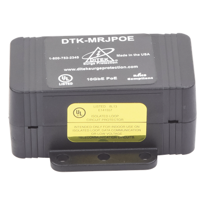 Protector PoE / RJ45 Hembra / 10 GbE / PoE y HiPoE / 0.25 x 0.14 x 0.10 ft / -40°C a 70°C