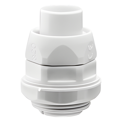 Conector de Tubería Flexible a Caja / PVC Auto-Extinguible / 25 mm / IP55 / -24°C a 60°C / Universal Eléctrico y Telecomunicaciones