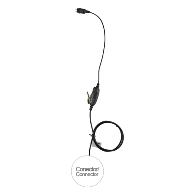 Micrófono de Solapa / 1 Cable / Compatible Motorola y Hytera / Conector 5 lb / Kevlar Reforzado / PTT Ergonómico / Serie LOC