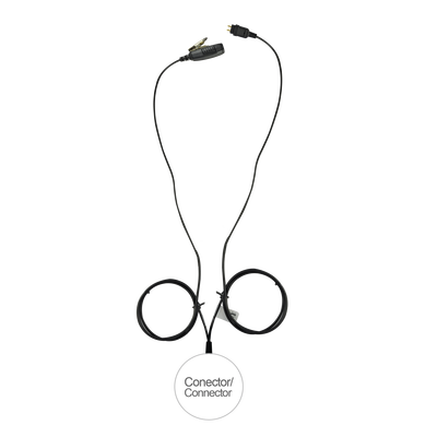 Kit de Vigilancia LOC / 2 Cables / Kevlar Reforzado / PTT Ergonómico / Desconexión Rápida / 5 Libras Resistencia