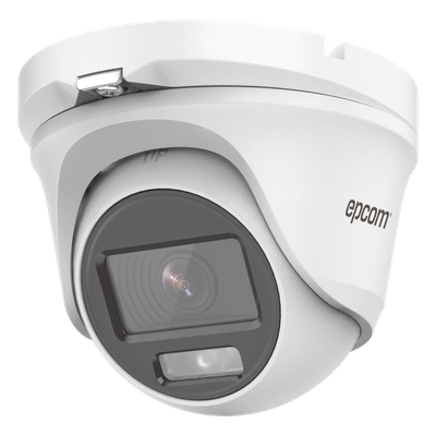 Cámara Turret TURBOHD / 2 Megapixel 1080p / Color 24/7 / Luz Blanca 20 m (65.6 ft) / Ángulo 105° / Audio Integrado / IP66 / 4 Tecnologías Seleccionables